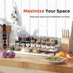 Expandable 3-Tier Spice Rack Organizer - White