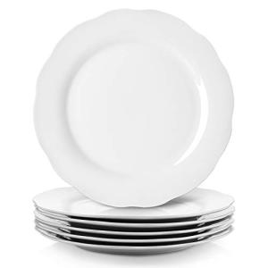 Ceramic Scalloped Dinner Plates Set of 6