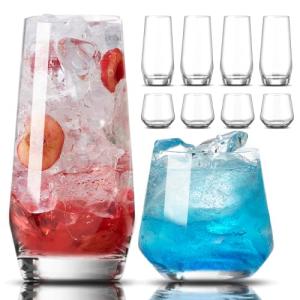 Mfacoy 8-Piece Drinking Glass Set for All Beverages