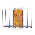 Clear Plastic Reusable Drinking Glasses - Set of 6