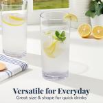 Clear Plastic Reusable Drinking Glasses - Set of 6