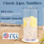 Clear Plastic Reusable Drinking Glasses - Set of 6
