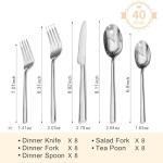 KINGSTONE 40-Piece Premium Stainless Steel Silverware Set