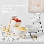3-Tiered Oval Serving Bowl Set with Rack