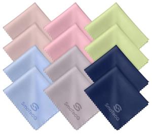 12 Pack Microfiber Lens Cleaning Cloths, Assorted Colors