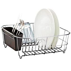 Neat-O Black Chrome Steel Draining Bowl Rack