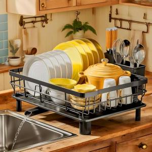 Stainless Steel Dish Drying Rack with Utensil Holder