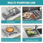 Expandable Dish Drying Rack with Storage Baskets