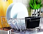Neat-O Black Chrome Steel Draining Bowl Rack