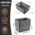 AREYZIN Lidded Plastic Storage Baskets, 6 Pack