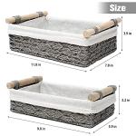 Set of 2 Grey Wicker Storage Baskets