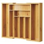 Pipishell Bamboo Silverware Organizer, Expandable Cutlery Tray, Utensil Drawer Organizer in Kitchen for Spoons Forks Knives, Multipurpose Use, Natural, Large