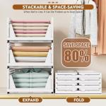 5 Pack Stackable Closet Storage Baskets - White