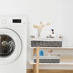 Set of 2 Grey Wicker Storage Baskets