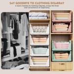 5 Pack Stackable Closet Storage Baskets - White