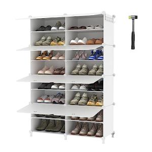 8-Tier Shoe Rack with Door for 32 Pairs