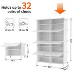8-Tier Shoe Rack with Door for 32 Pairs
