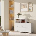 8-Tier Shoe Rack with Door for 32 Pairs