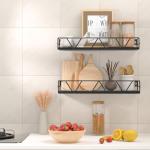 Set of 3 Black Floating Wall Shelves