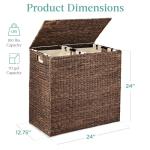 Large Double Laundry Hamper with Lid - Espresso