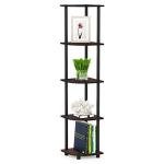 Furinno 5-Tier Corner Shelf in Dark Cherry
