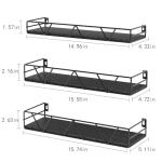 Set of 3 Black Floating Wall Shelves
