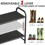 3-Tier Metal Shoe Rack for Closet or Entryway