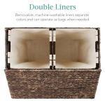 Large Double Laundry Hamper with Lid - Espresso