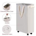 Efluky Rolling Laundry Hamper with Wheels, Beige