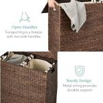 Large Double Laundry Hamper with Lid - Espresso