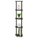 Furinno 5-Tier Corner Shelf in Dark Cherry