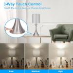 Dimmable Touch Control Table Lamp with Grey Shade