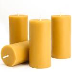 Organic Beeswax Pillar Candles - 4 Pack