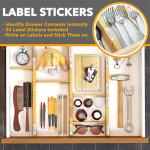 SpaceAid Bamboo Drawer Dividers with Inserts and Labels, Kitchen Adjustable Drawer Organizers, Expandable Organization for Home, Office, Dressers, 4 Dividers with 9 Inserts (17"-22" Natural)