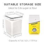 PANTRYSTAR Large Food Storage Containers with Lids Airtight 5.2L /176Oz, for Flour, Sugar, Baking Supply, 3PCS BPA Free Plastic Canisters for Kitchen Pantry Organization