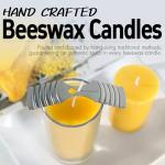 Organic Beeswax Pillar Candles - 4 Pack