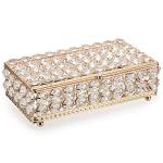 Gold Crystal Jewelry Box for Rings and Earrings