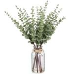 Artificial Eucalyptus Stems in Glass Vase Decor