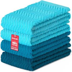 Premium Cotton Absorbent Kitchen Towels - Ocean Set