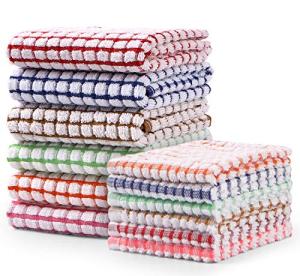 AOTBAT Cotton Kitchen Towels and Dishcloth Set