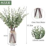 Artificial Eucalyptus Stems in Glass Vase Decor