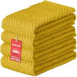 Absorbent Cotton Kitchen Towels - Yellow, Set of 4