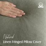 Set of 2 Olive Green Fringe Throw Pillow Covers