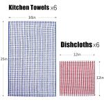 AOTBAT Cotton Kitchen Towels and Dishcloth Set