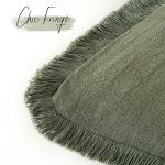 Set of 2 Olive Green Fringe Throw Pillow Covers