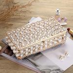 Gold Crystal Jewelry Box for Rings and Earrings