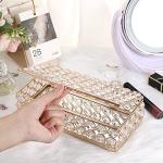 Gold Crystal Jewelry Box for Rings and Earrings