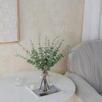 Artificial Eucalyptus Stems in Glass Vase Decor
