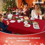 Red Stain-Resistant Rectangle Tablecloth – 60 x 102 Inch