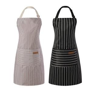 Adjustable Cotton Blend Chef Aprons with Pockets